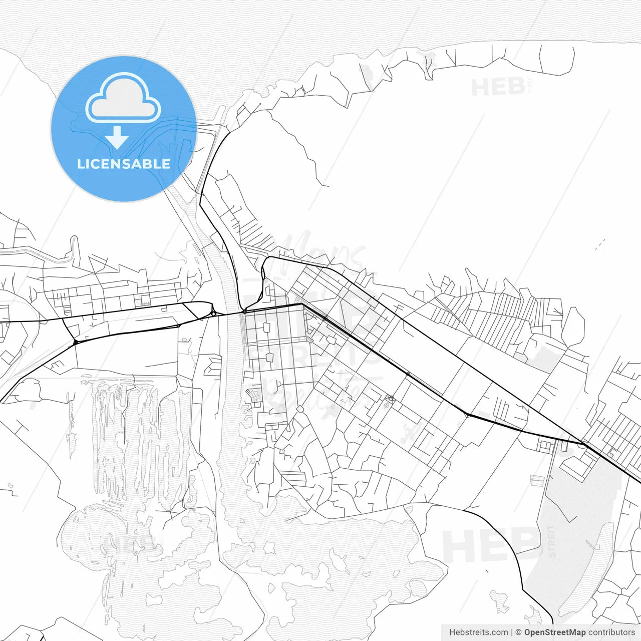 Vector PDF map of Mingachevir, Azerbaijan