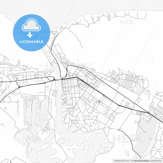 Vector PDF map of Mingachevir, Azerbaijan