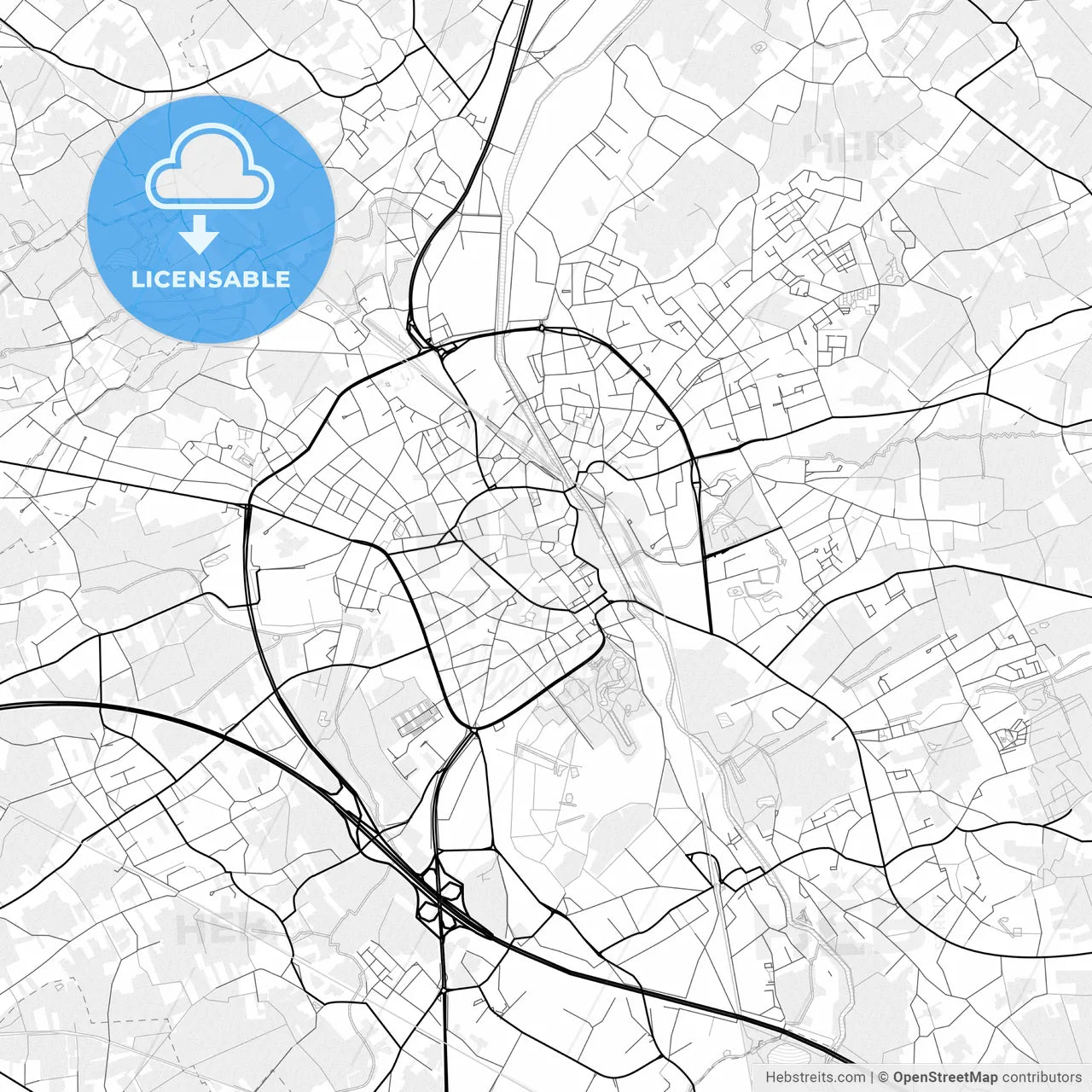 Vector PDF map of Aalst, Belgium