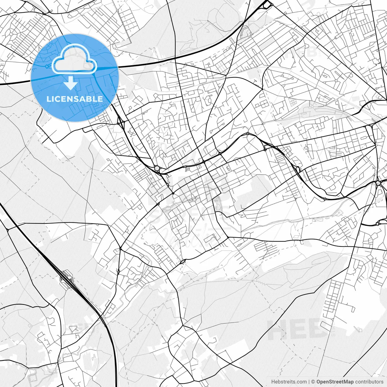 Vector PDF map of Liévin, France