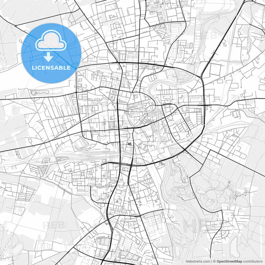 Vector PDF map of Cottbus, Germany