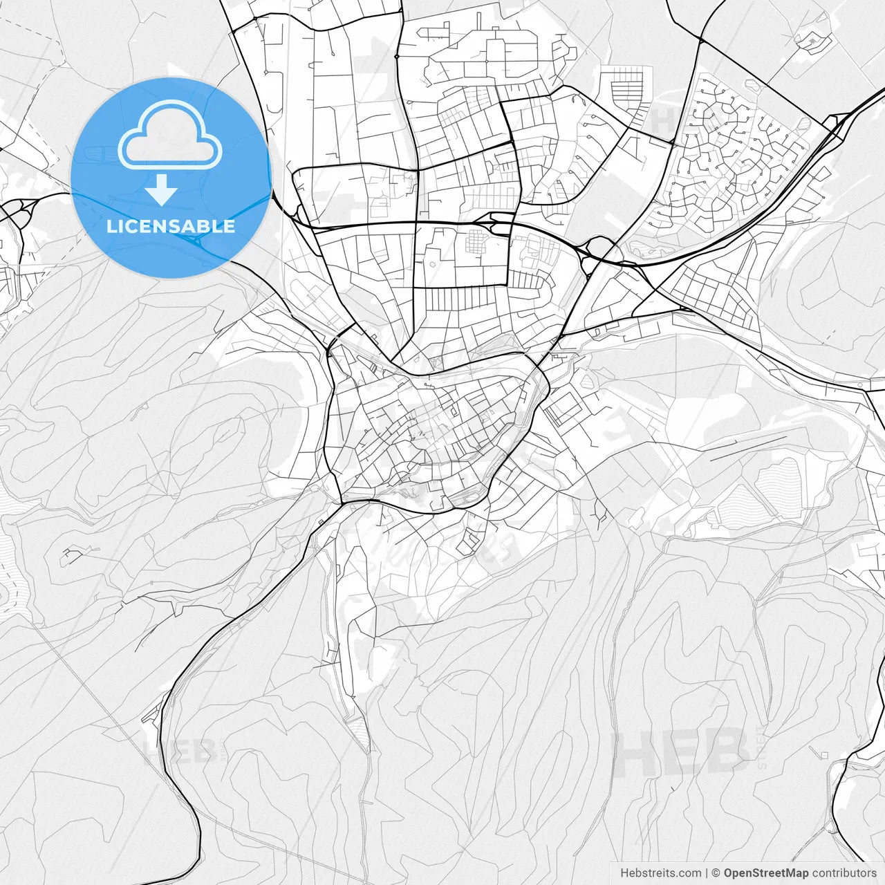 Vector PDF map of Goslar, Germany