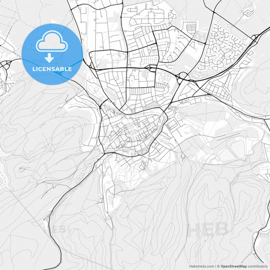 Vector PDF map of Goslar, Germany