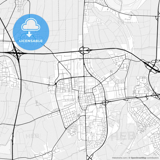 Vector PDF map of Frankenthal (Pfalz), Germany