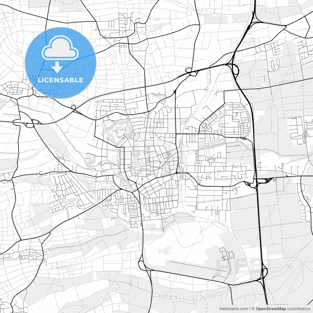 Vector PDF map of Landau in der Pfalz, Germany