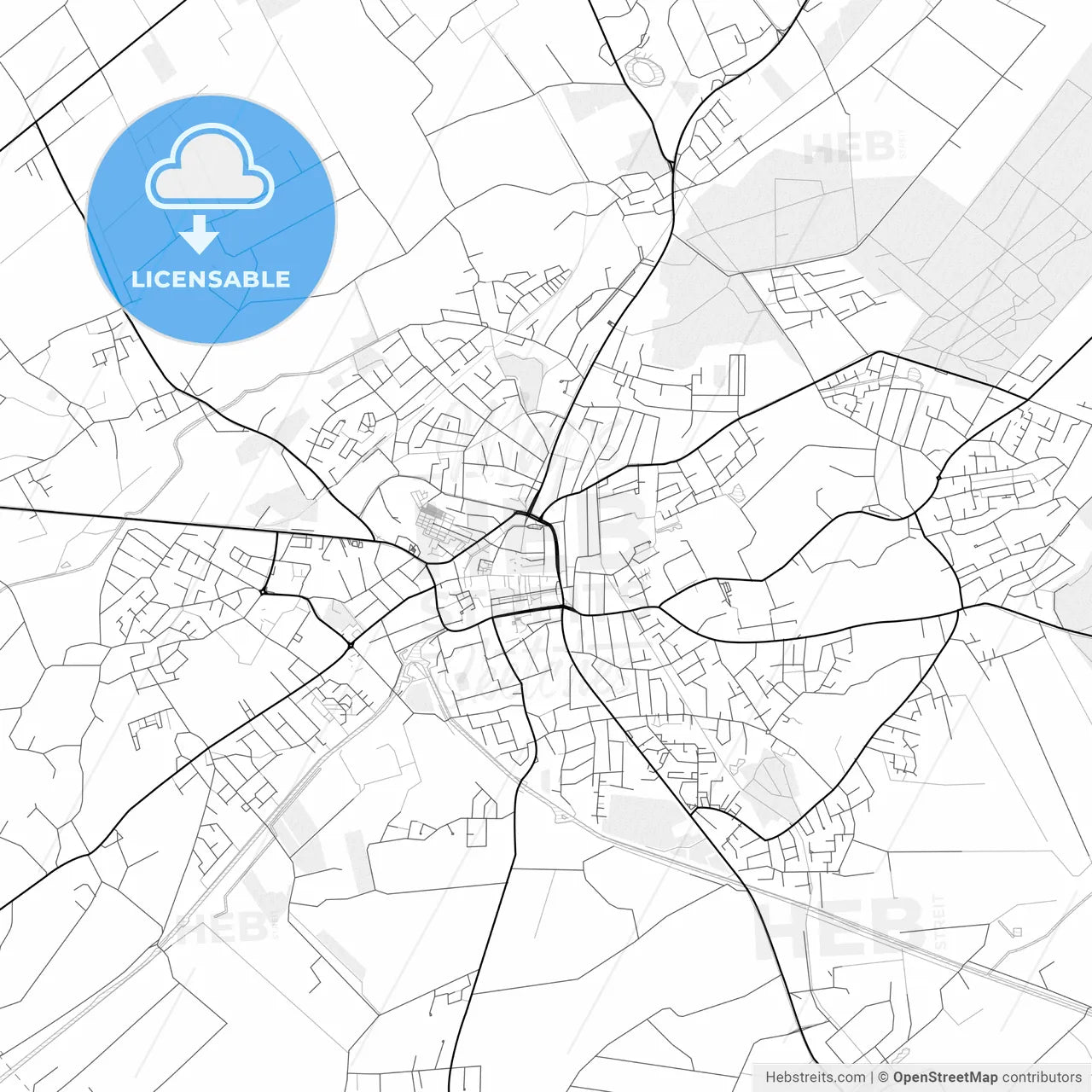 Vector PDF map of Aurich, Germany