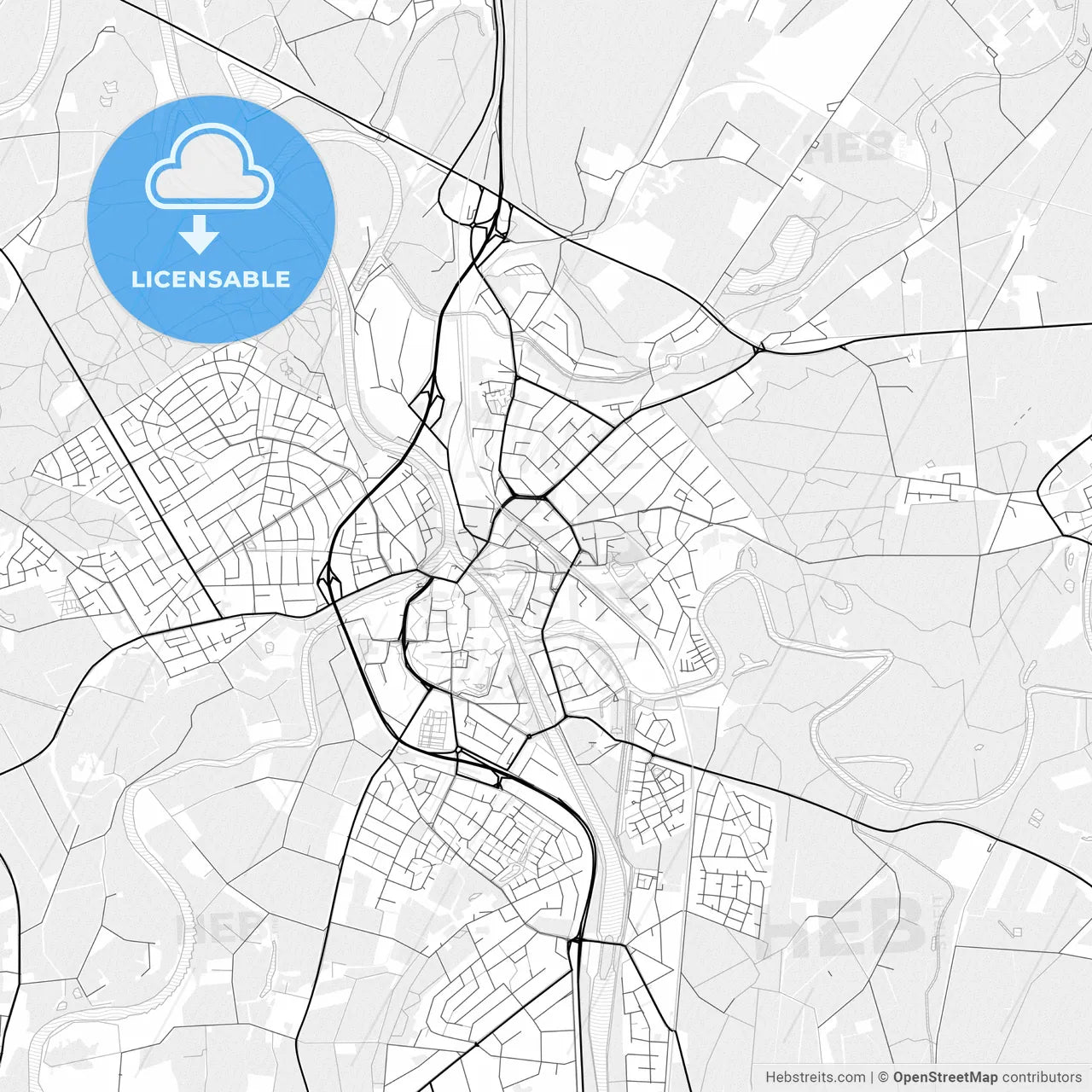 Vector PDF map of Meppen, Germany