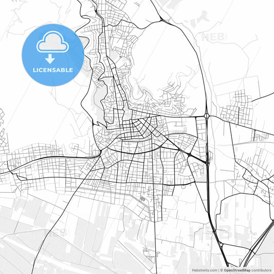 Vector PDF map of Lamia, Greece