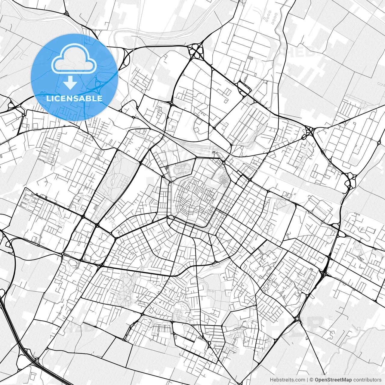 Vector PDF map of Modena, Italy