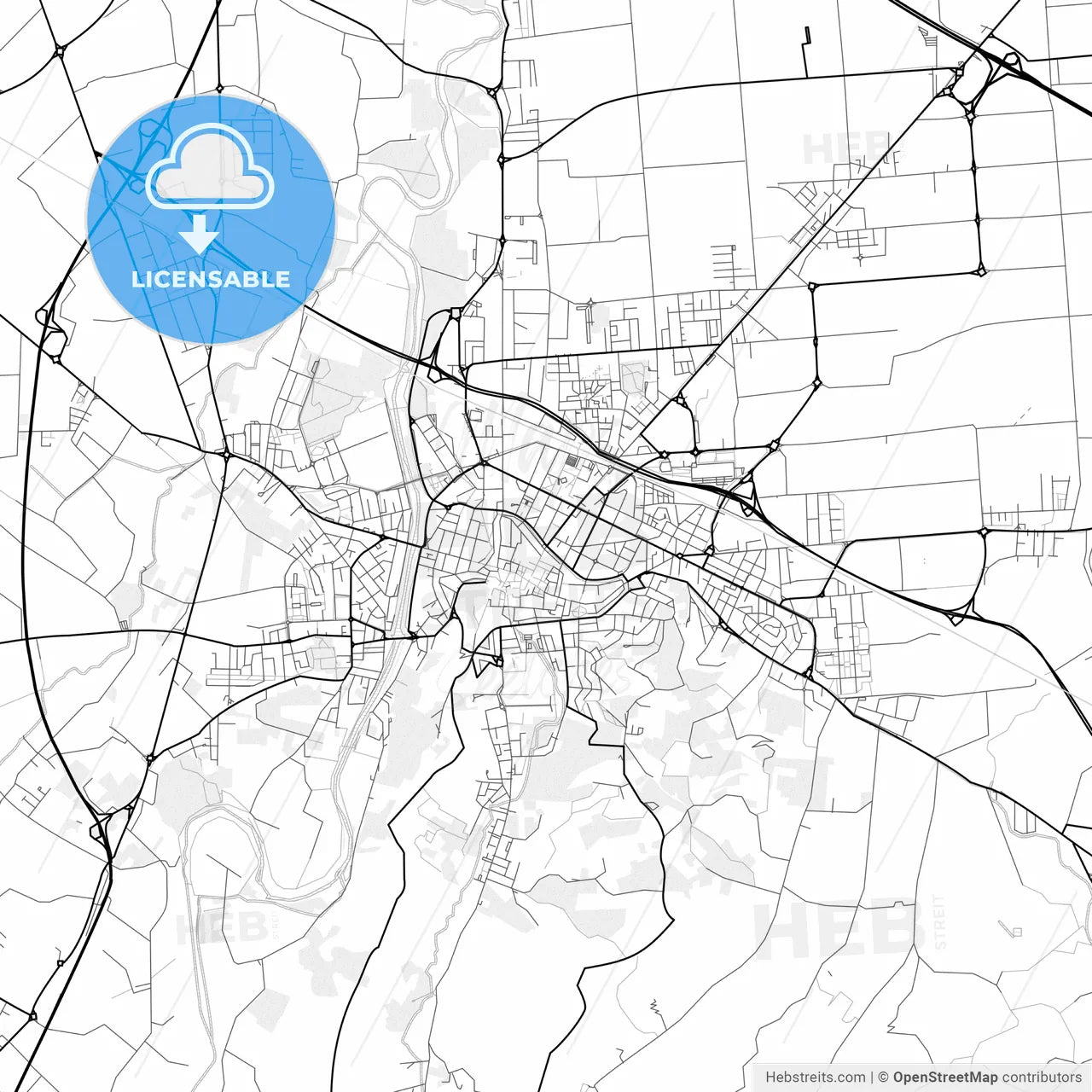 Vector PDF map of Cesena, Italy