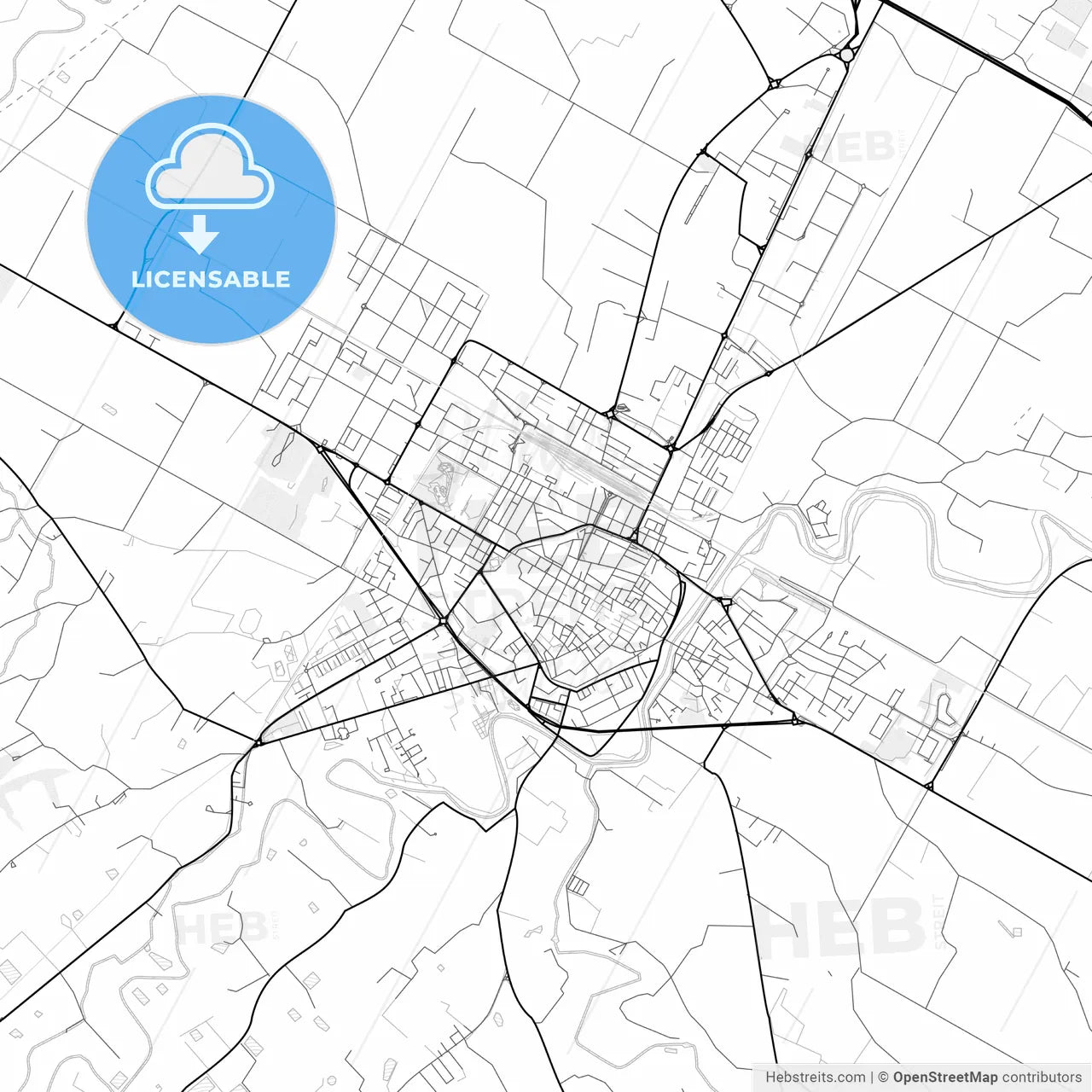 Vector PDF map of Faenza, Italy