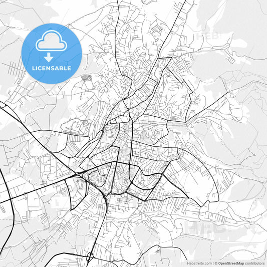Vector PDF map of Prishtinë / Priština, Kosovo