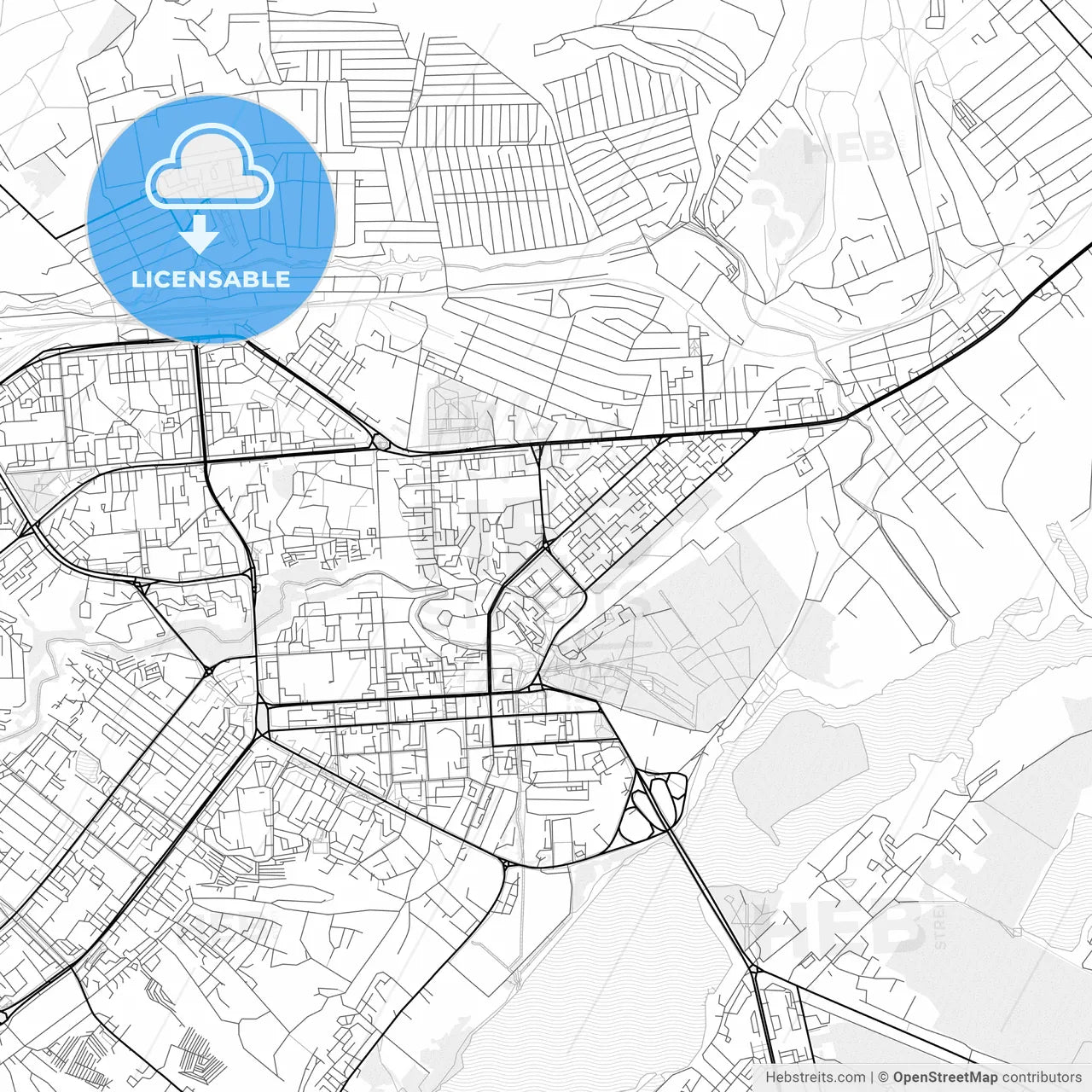 Vector PDF map of Lipetsk, Russia
