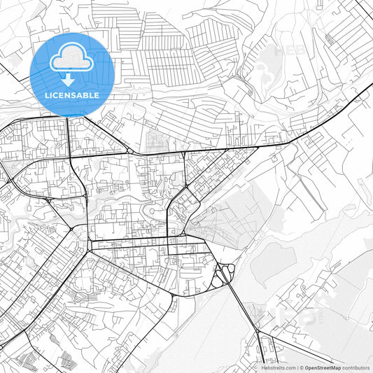 Vector PDF map of Lipetsk, Russia