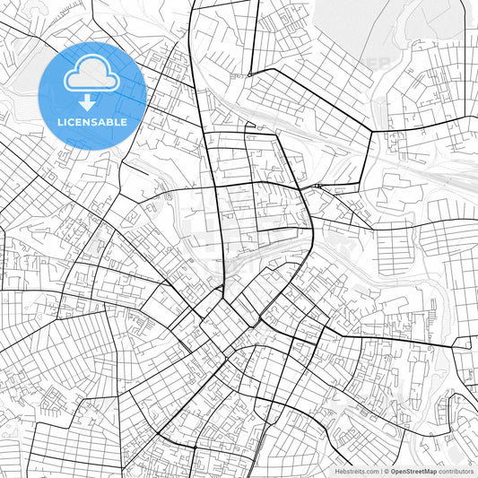 Vector PDF map of Ivanovo, Russia