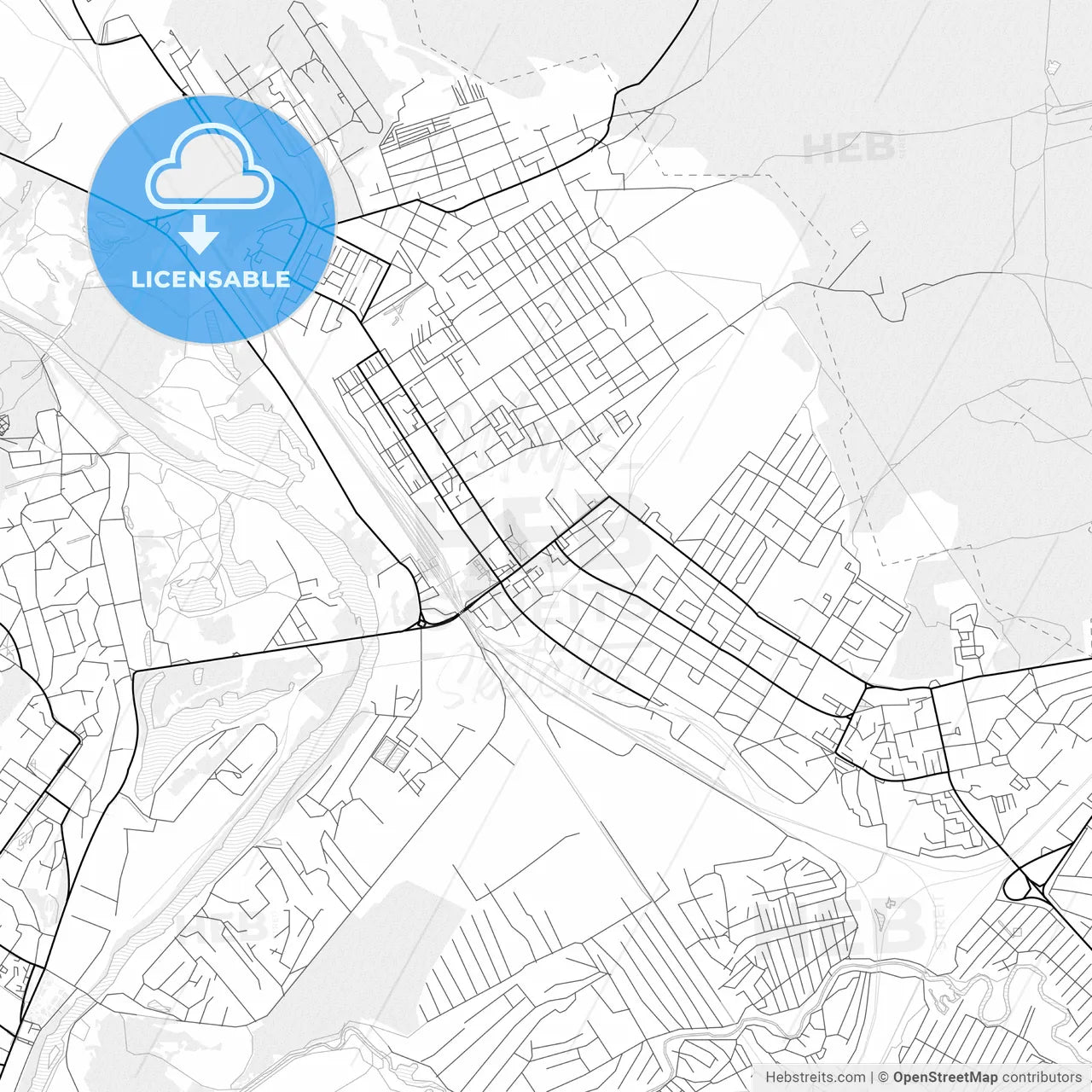 Vector PDF map of Bryansk, Russia