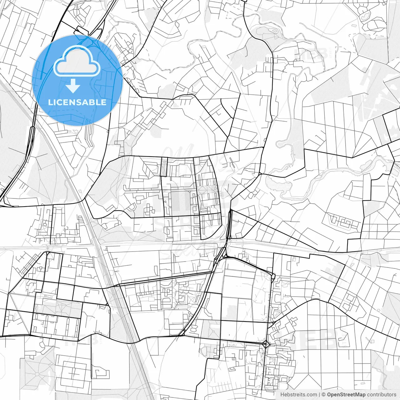 Vector PDF map of Korolyov, Russia