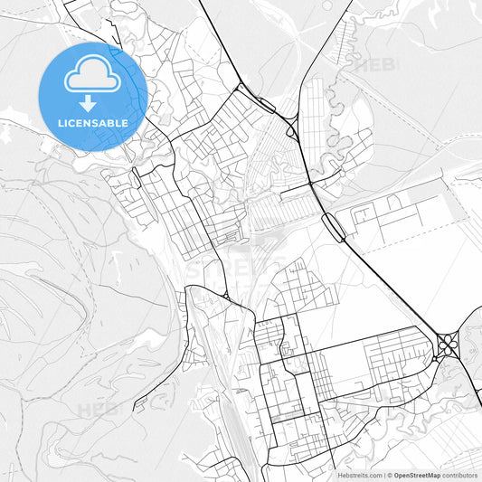 Vector PDF map of Novoaltaysk, Russia