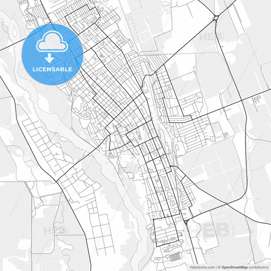 Vector PDF map of Labinsk, Russia