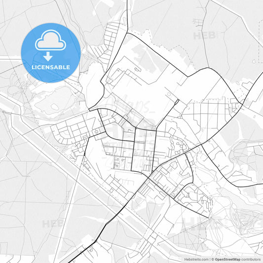 Vector PDF map of Fryazino, Russia