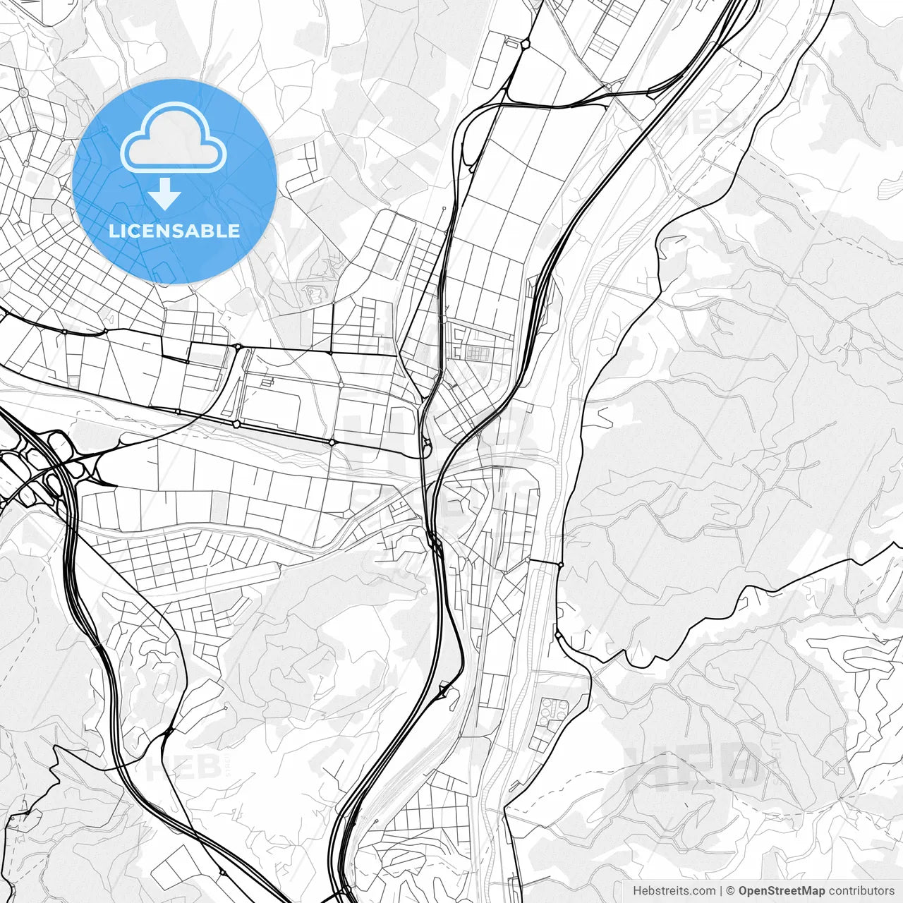 Vector PDF map of Montcada i Reixac, Spain