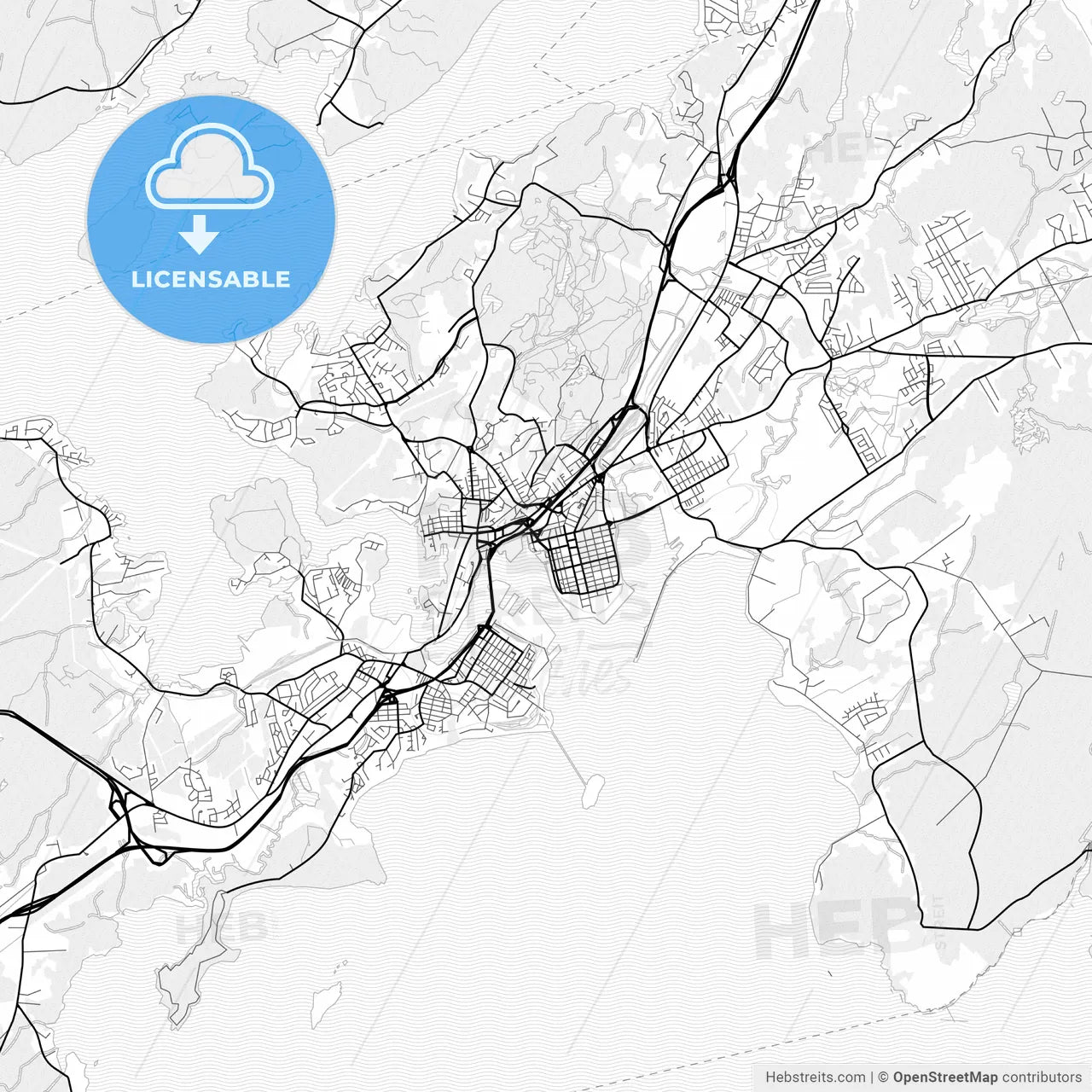 Vector PDF map of Saint John, Canada