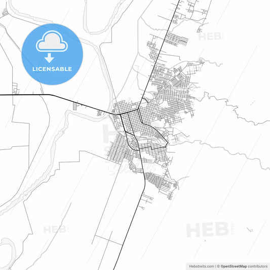 Vector PDF map of El Progreso, Honduras
