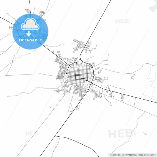 Vector PDF map of Chinandega, Nicaragua