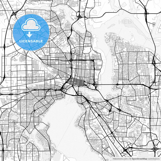 Vector PDF map of Jacksonville, Florida, United States