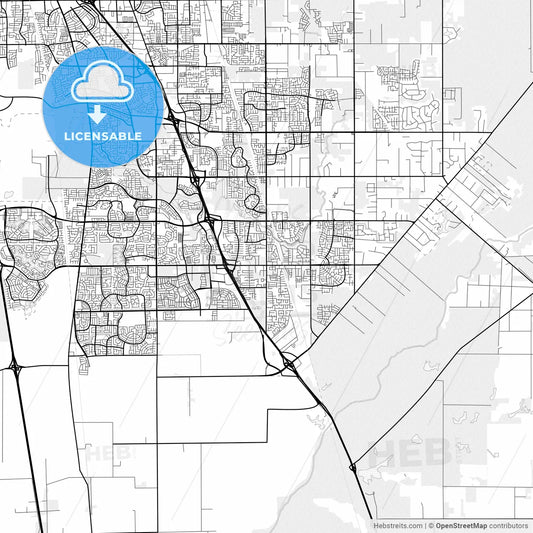 Vector PDF map of Elk Grove, California, United States