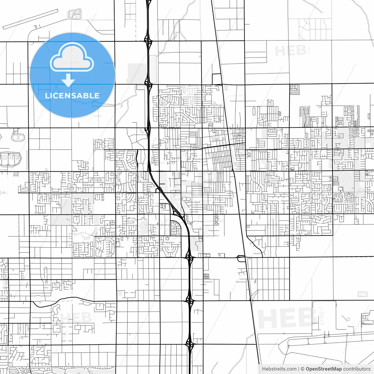 Vector PDF map of Lancaster, California, United States