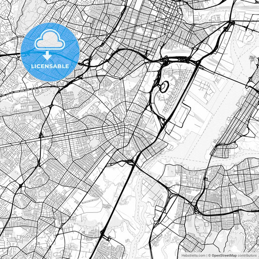 Vector PDF map of Elizabeth, New Jersey, United States