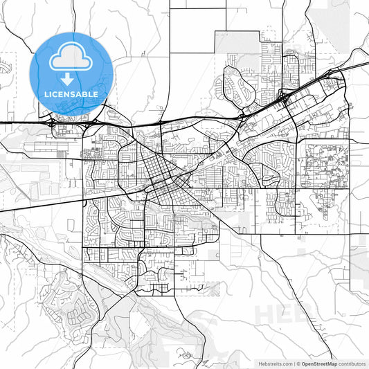 Vector PDF map of Livermore, California, United States