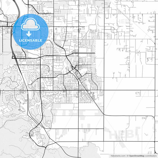 Vector PDF map of Brentwood, California, United States