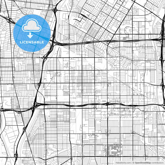 Vector PDF map of Paramount, California, United States