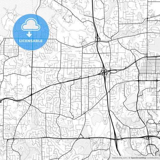 Vector PDF map of Minnetonka, Minnesota, United States