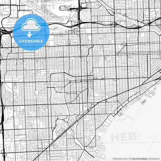 Vector PDF map of Coral Gables, Florida, United States