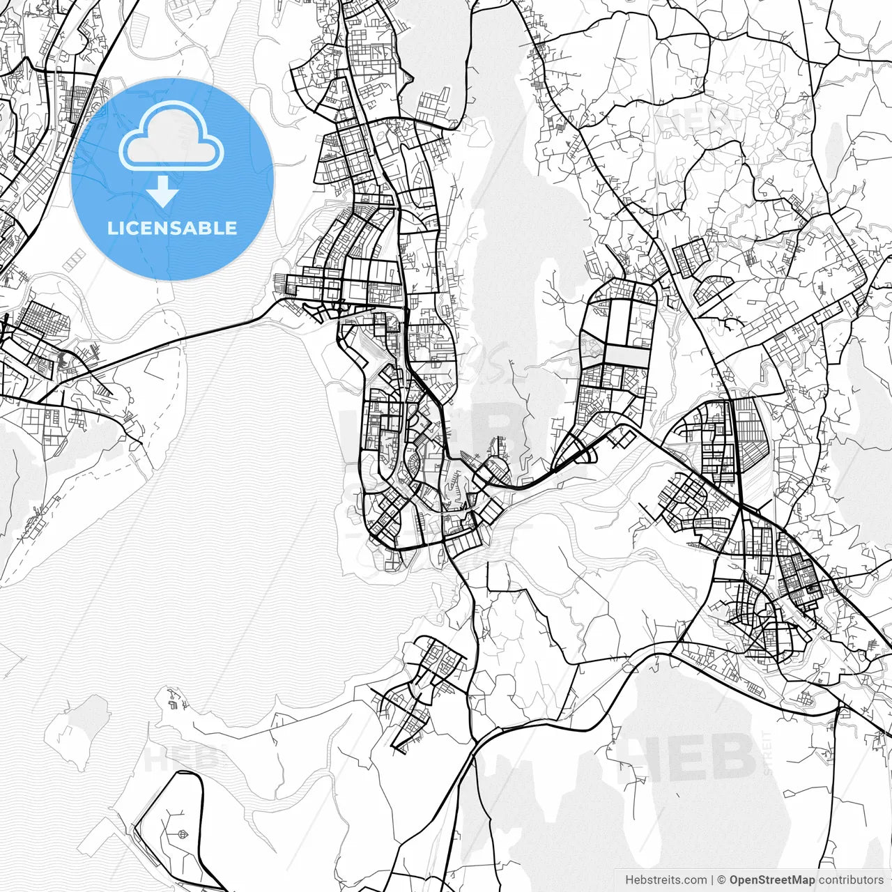 Vector PDF map of Navi Mumbai, India