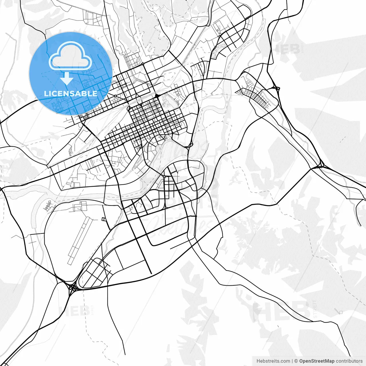 Vector PDF map of Mudanjiang, China