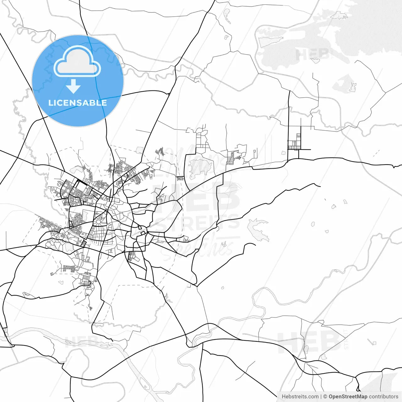 Vector PDF map of Jabalpur, India