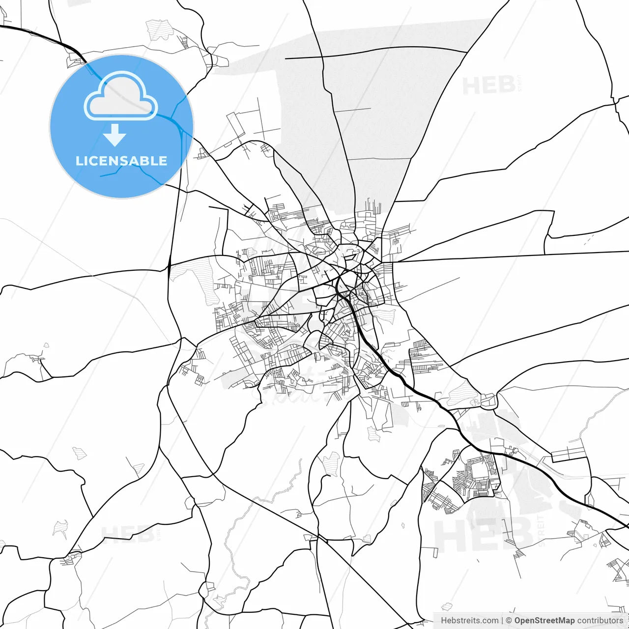 Vector PDF map of Hubli–Dharwad, India