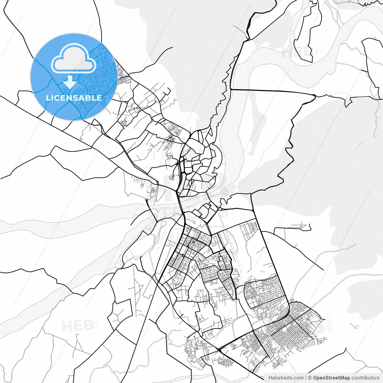 Vector PDF map of Jammu, India