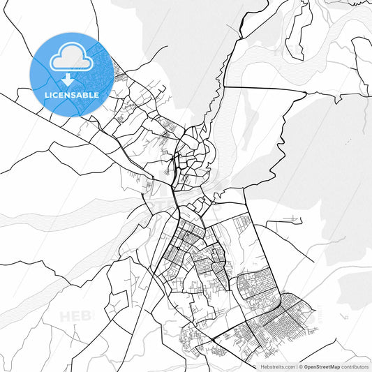 Vector PDF map of Jammu, India