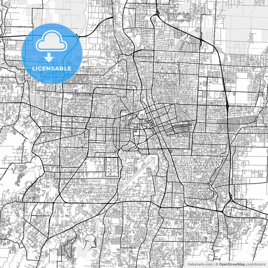 Vector PDF map of Medan, Indonesia
