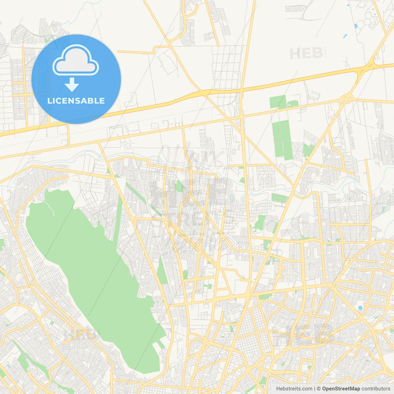 Empty vector map of General Escobedo, Nuevo León, Mexico