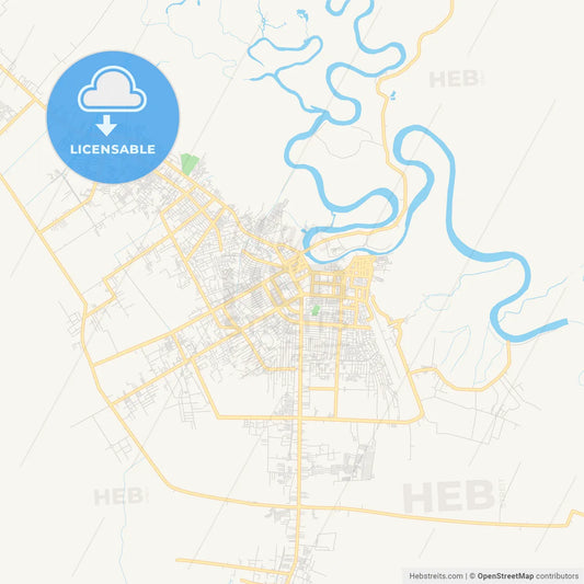 Printable street map of Palangka Raya, Indonesia