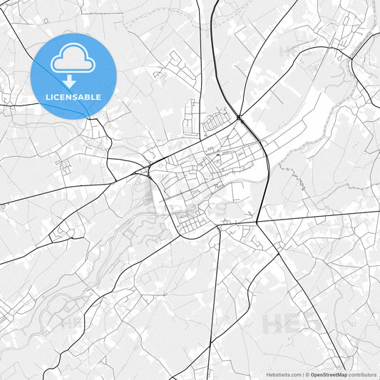 Vector PDF map of Ninove, Belgium