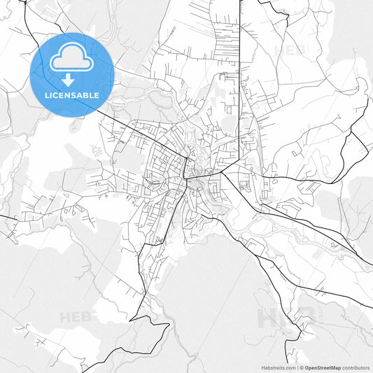 Vector PDF map of Bihać, Bosnia and Herzegovina