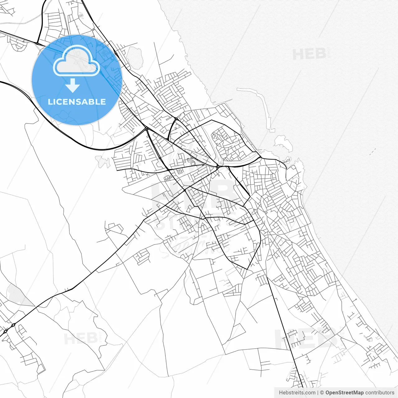 Vector PDF map of Famagusta  , Cyprus
