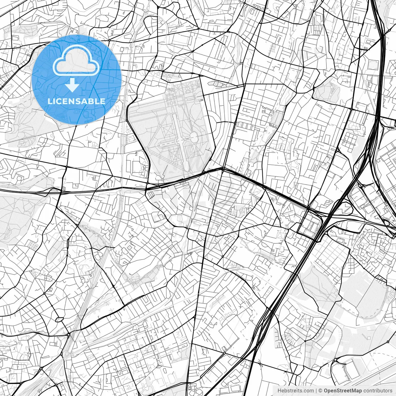 Vector PDF map of Antony, France